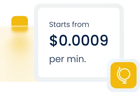 SIP Trunking pricing: Start from $0.0009 per minute